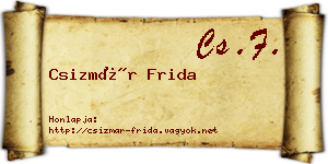 Csizmár Frida névjegykártya
